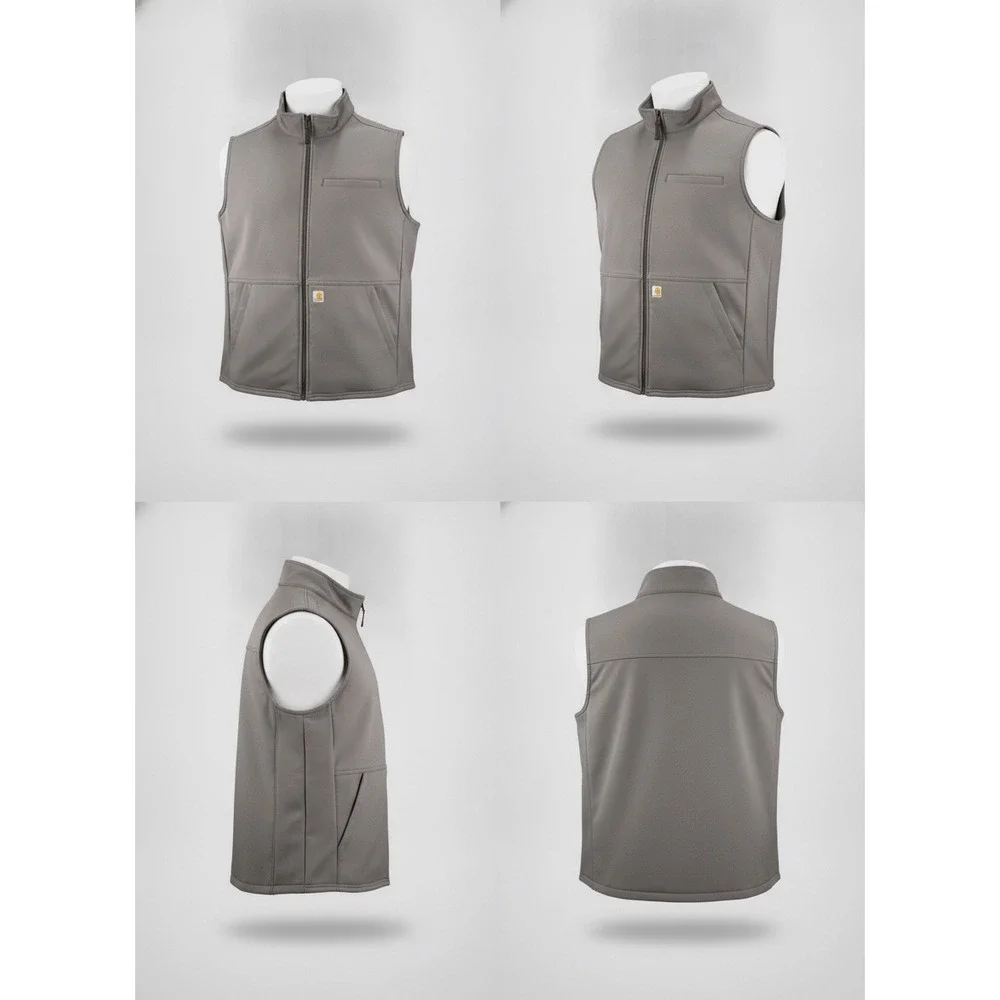 Carhartt Liberty Modern Fit Mens 2XL Pewter Gray Full Zip Scrub Vest C82023